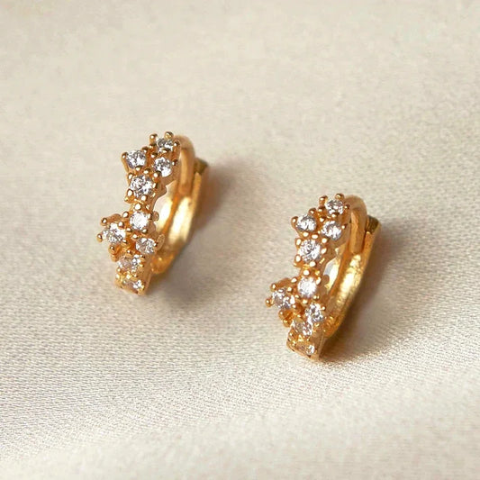 925 Sterling Silver Needle Irregular White Zircon Hoop Earrings For Women Pearl Ear Buckles Vintage Luxury Crystal Jewelry Gifts