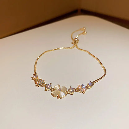 Luxury Classic Full of Rhinestones 18K Gold Plated Bracelets For Women Sparkling Simple Zircon Bracelets Jewelry Birthday Gifts