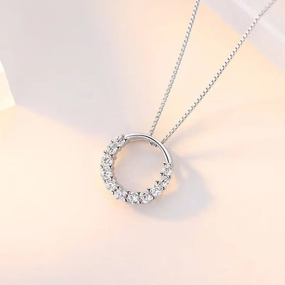 925 Sterling Silver Necklace for Women Simple Irregular Heart Moon Trendy Simple Geometric Handmade Chocker Fine Jewelry