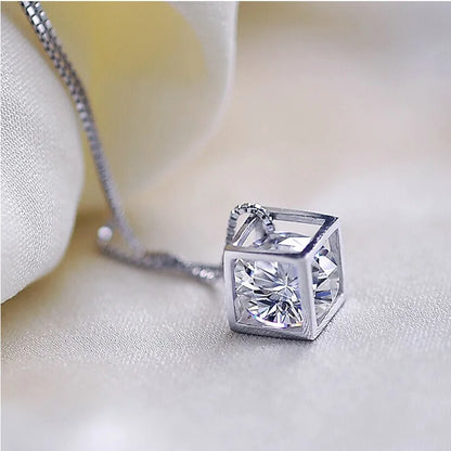 925 Sterling Silver Necklace for Women Simple Irregular Heart Moon Trendy Simple Geometric Handmade Chocker Fine Jewelry