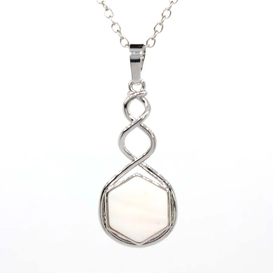 Crystal Hexagon Stone Pendant Necklace For Women Natural Amethyst Lapis Lazuli Dangle Hook Earrings Pendants Necklace Jewelry