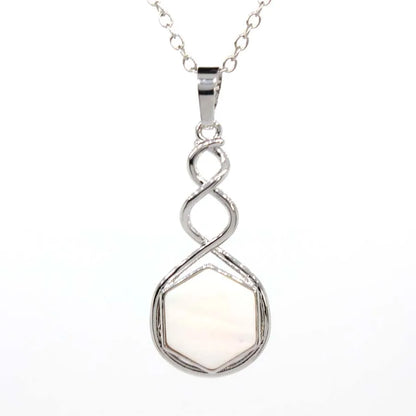 Crystal Hexagon Stone Pendant Necklace For Women Natural Amethyst Lapis Lazuli Dangle Hook Earrings Pendants Necklace Jewelry