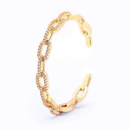 Nidin New Fashion Women Exaggerated Open Bracelets Female Rhinestone Luxury Temperament Exquisite Design Hand Shiny Jewelry Gift