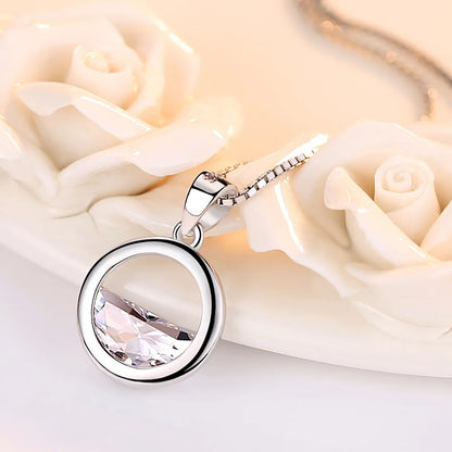 925 Sterling Silver Necklace for Women Simple Irregular Heart Moon Trendy Simple Geometric Handmade Chocker Fine Jewelry