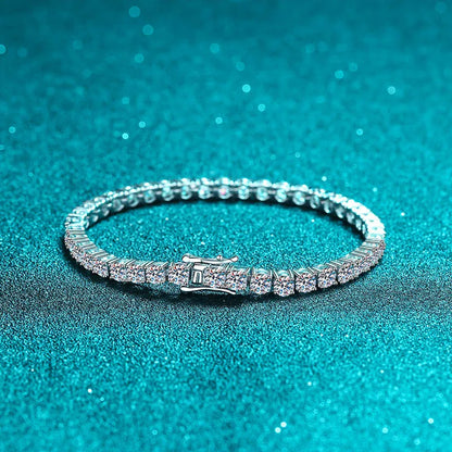 New 3mm D VVS1 Moissanite Tennis Bracelet for Women Classic Jewelry 100% 925 Sterling Silver Certified Bracelet for Men Chain