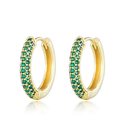 Classic Round Hoop Earrings For Women AAAA Zirconia Gold Color Elegant Wedding Huggie Ear Buckle Fashion Daily Jewelry Earrings