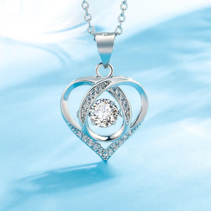 925 Sterling Silver Necklace for Women Simple Irregular Heart Moon Trendy Simple Geometric Handmade Chocker Fine Jewelry