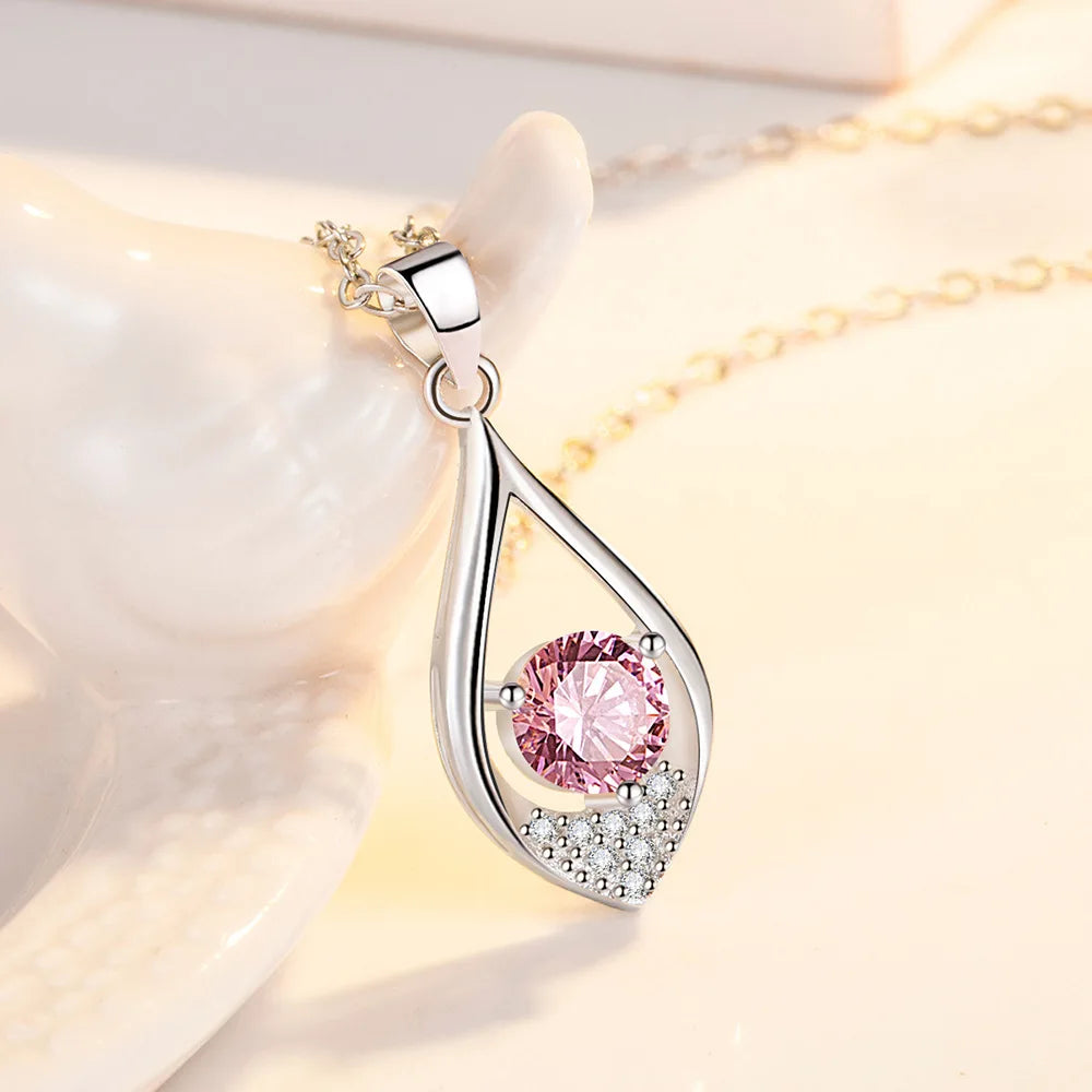 925 Sterling Silver Necklace for Women Simple Irregular Heart Moon Trendy Simple Geometric Handmade Chocker Fine Jewelry