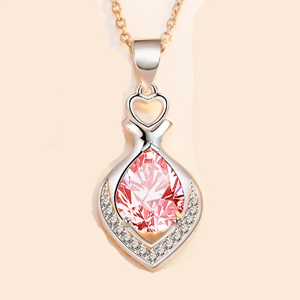925 Sterling Silver Necklace for Women Simple Irregular Heart Moon Trendy Simple Geometric Handmade Chocker Fine Jewelry