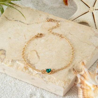 Fashionable Single-Layer Alloy Heart-Shaped Butterfly Eye Bracelet Women's Jewelry Accessory Versatile And Stylish Handwear