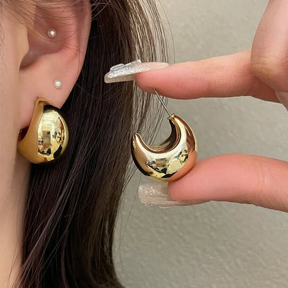 Stainless Steel Three-Layer Knot Earrings for Women Fashion Vintage Glossy Geometric Twisted Earrings Trendy Party Jewelry Gifts