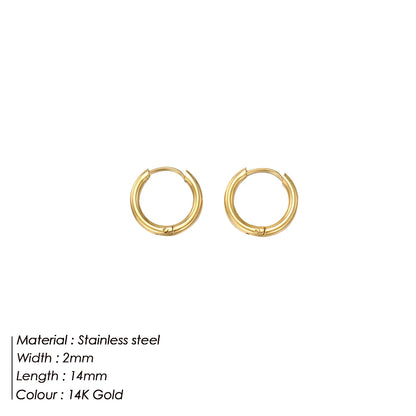 Fashion Gold Size Circle Earrings Women's Jewelry Accessories Classic Stainless Steel Earrings Wholesale
