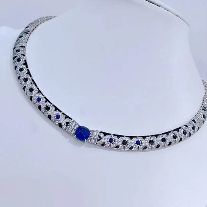 BELLUX Black Spot Enamel Necklace 925 sterling silver Necklaces for women silver 925 jewelry necklaces for ladies