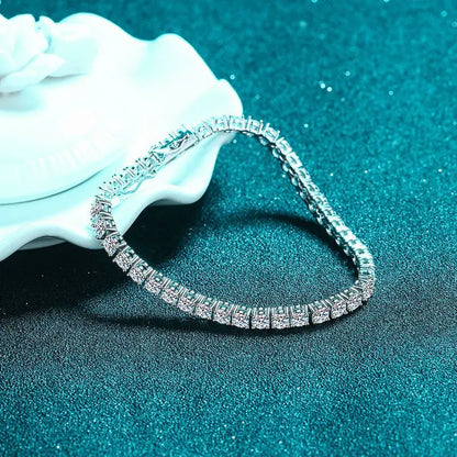 New 3mm D VVS1 Moissanite Tennis Bracelet for Women Classic Jewelry 100% 925 Sterling Silver Certified Bracelet for Men Chain