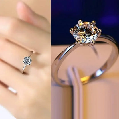 925 Sterling Silver moissanite Rings women Shining crystal adjustable size Fashion party Couple Gifts engagement wedding Jewelry