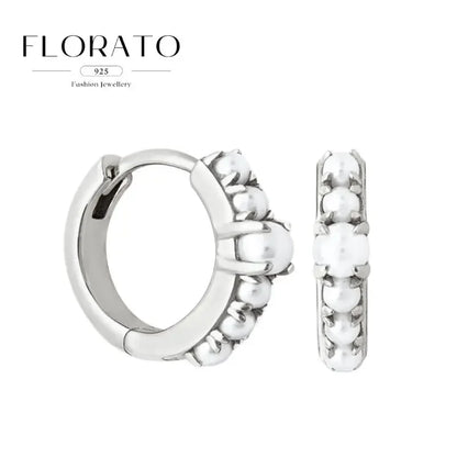 925 Sterling Silver Needle Irregular White Zircon Hoop Earrings For Women Pearl Ear Buckles Vintage Luxury Crystal Jewelry Gifts