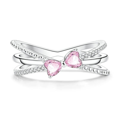 Original 925 Silver Ring For Woman Heart Star Sparkling Zircon Engagement Anniversary Fashion Jewelry