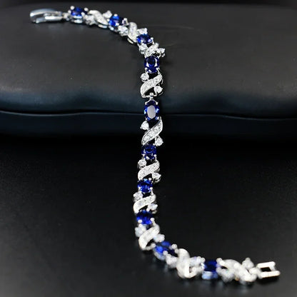 Shiny Teardrop Shape Zircon Crystal Tennis Bracelet for Women Fashion Elegant Banquet Party High Jewelry Girls Gift