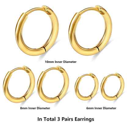 Shevalues Hoop Earrings for Women Luxury 14K Gold Plated Jewelry Set for Men New Piercing Ear Rings Hypoallergenic Earrings