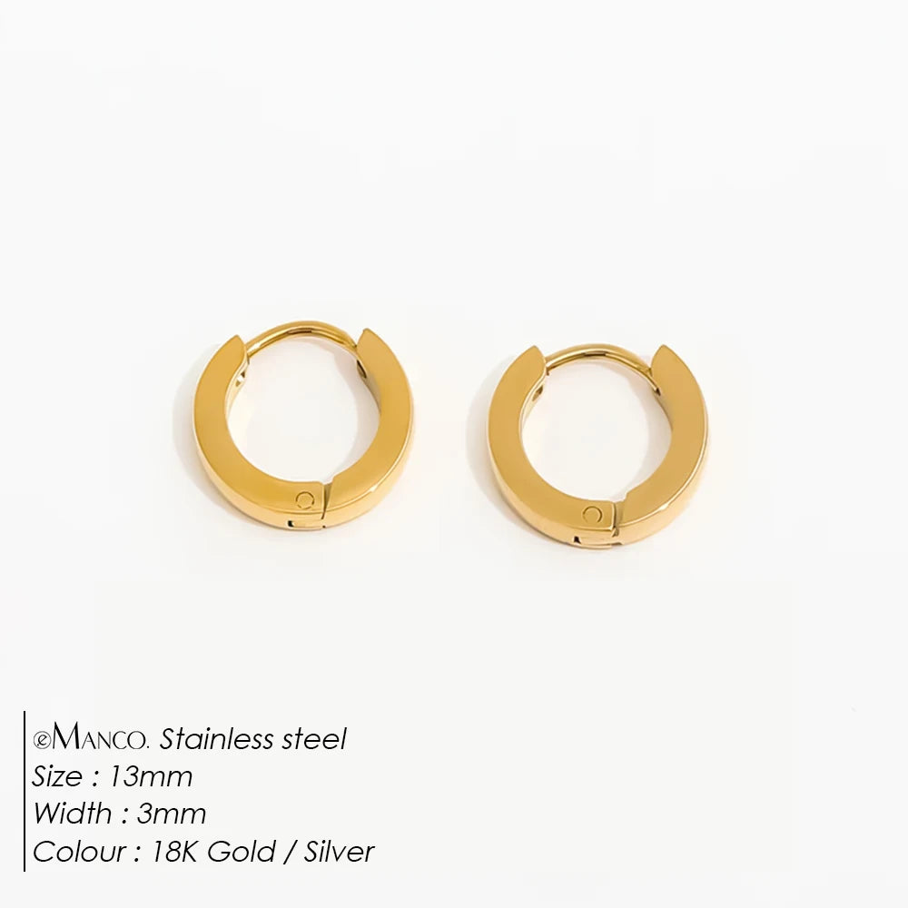 Fashion Gold Size Circle Earrings Women's Jewelry Accessories Classic Stainless Steel Earrings Wholesale
