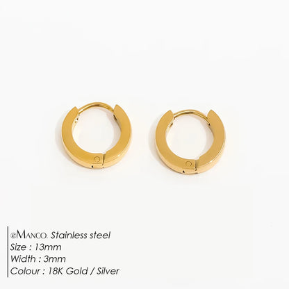 Fashion Gold Size Circle Earrings Women's Jewelry Accessories Classic Stainless Steel Earrings Wholesale