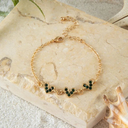 Fashionable Single-Layer Alloy Heart-Shaped Butterfly Eye Bracelet Women's Jewelry Accessory Versatile And Stylish Handwear
