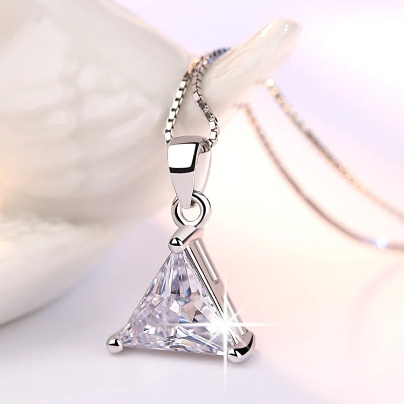 925 Sterling Silver Necklace for Women Simple Irregular Heart Moon Trendy Simple Geometric Handmade Chocker Fine Jewelry