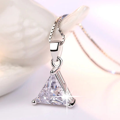 925 Sterling Silver Necklace for Women Simple Irregular Heart Moon Trendy Simple Geometric Handmade Chocker Fine Jewelry