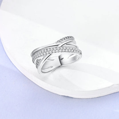 Original 925 Silver Ring For Woman Heart Star Sparkling Zircon Engagement Anniversary Fashion Jewelry
