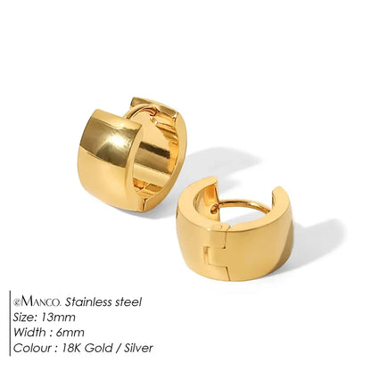Fashion Gold Size Circle Earrings Women's Jewelry Accessories Classic Stainless Steel Earrings Wholesale
