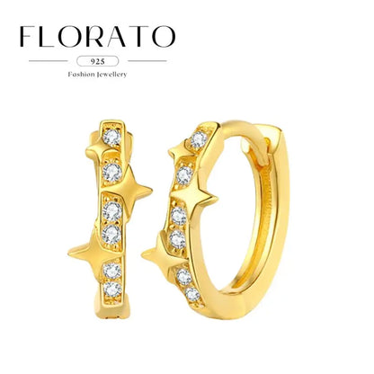 925 Sterling Silver Needle Irregular White Zircon Hoop Earrings For Women Pearl Ear Buckles Vintage Luxury Crystal Jewelry Gifts