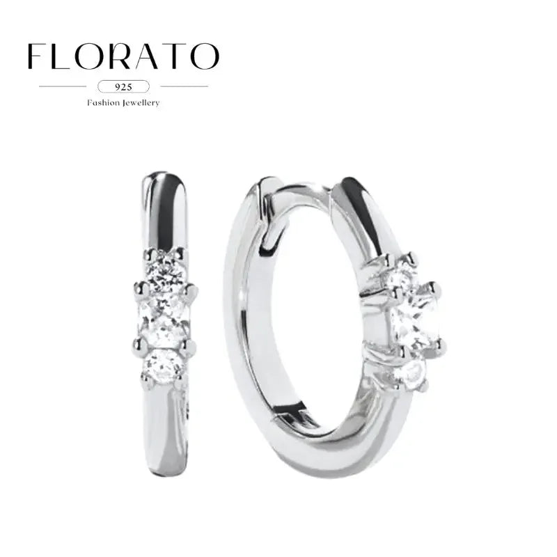 925 Sterling Silver Needle Irregular White Zircon Hoop Earrings For Women Pearl Ear Buckles Vintage Luxury Crystal Jewelry Gifts