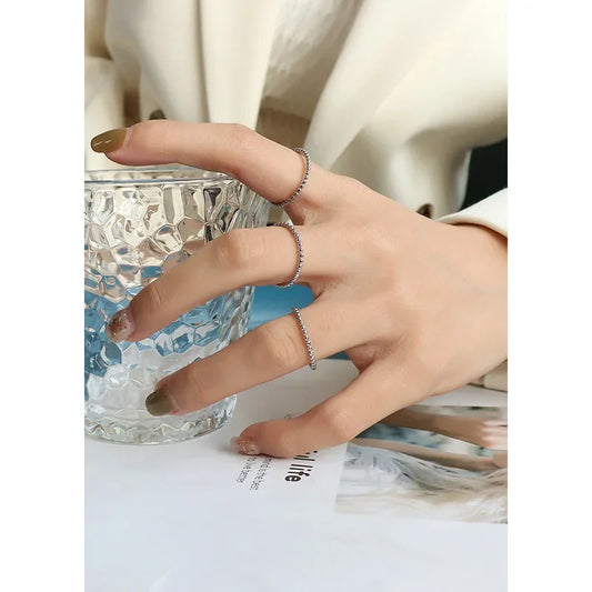 French Ins Titanium Steel 18K Gold Ring Finger Bone Joint Element Couple Rings Index Finger Ring A183