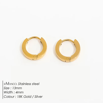 Fashion Gold Size Circle Earrings Women's Jewelry Accessories Classic Stainless Steel Earrings Wholesale