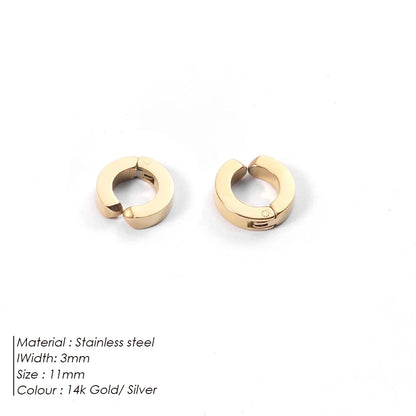 Fashion Gold Size Circle Earrings Women's Jewelry Accessories Classic Stainless Steel Earrings Wholesale