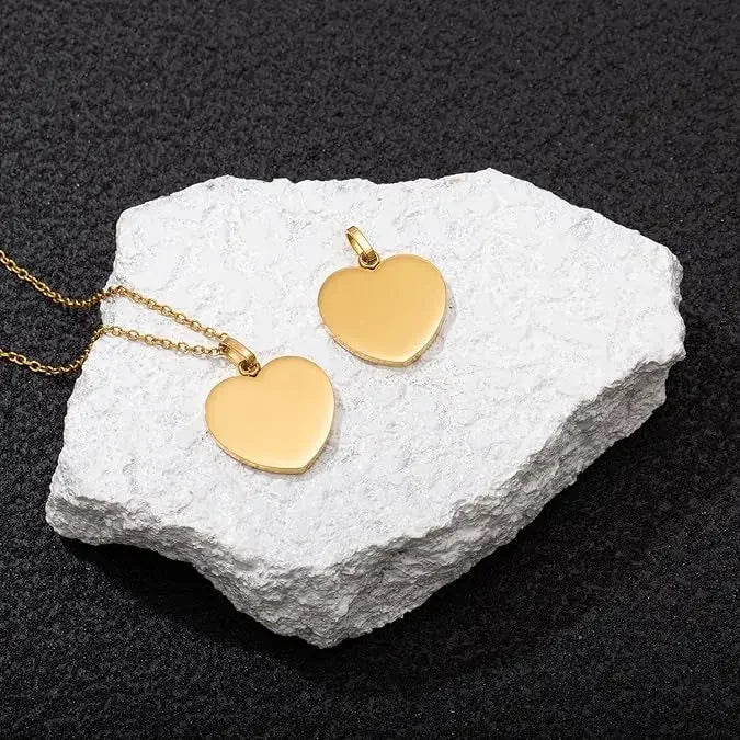 Fashionable Stainless Steel Mirror Surface Heart Shaped Necklace for Couples And Best Friends Unique Personality Jewelry Accesso