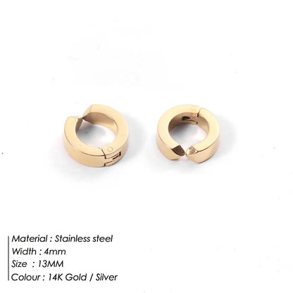 Fashion Gold Size Circle Earrings Women's Jewelry Accessories Classic Stainless Steel Earrings Wholesale