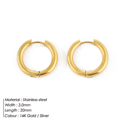 Fashion Gold Size Circle Earrings Women's Jewelry Accessories Classic Stainless Steel Earrings Wholesale