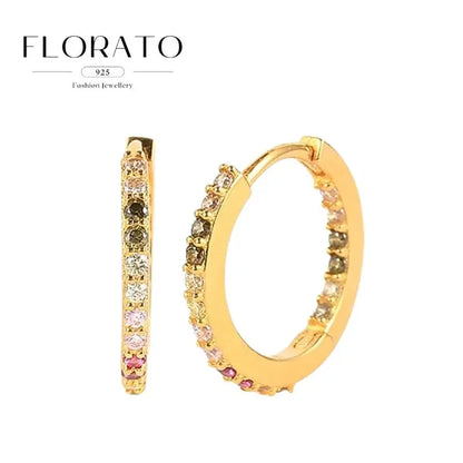 925 Sterling Silver Needle Irregular White Zircon Hoop Earrings For Women Pearl Ear Buckles Vintage Luxury Crystal Jewelry Gifts