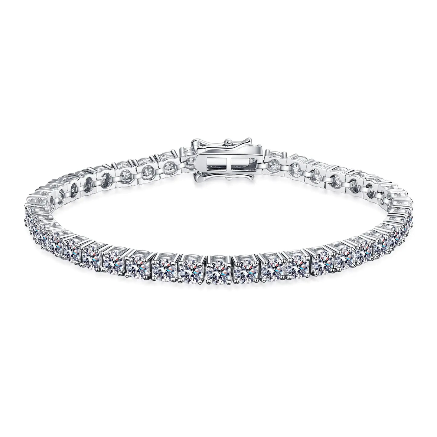 New 3mm D VVS1 Moissanite Tennis Bracelet for Women Classic Jewelry 100% 925 Sterling Silver Certified Bracelet for Men Chain