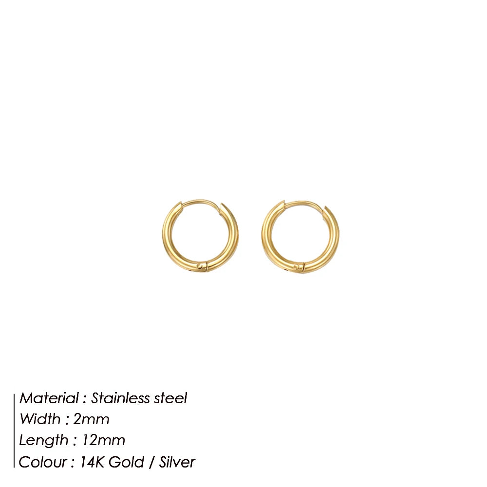 Fashion Gold Size Circle Earrings Women's Jewelry Accessories Classic Stainless Steel Earrings Wholesale