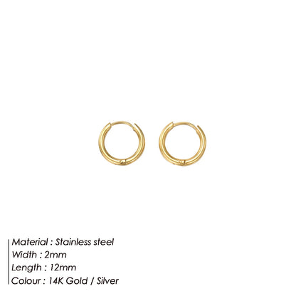 Fashion Gold Size Circle Earrings Women's Jewelry Accessories Classic Stainless Steel Earrings Wholesale