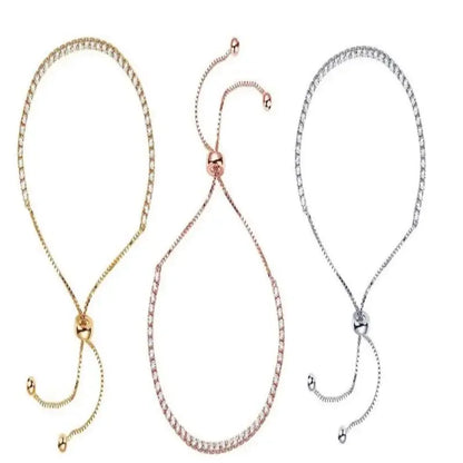 Adjustable Fashion Crystal Bracelet Women's Simple Micro-Set Crystal Armlet Jewelry Hand Chain Diamond Claw Link Bracelet