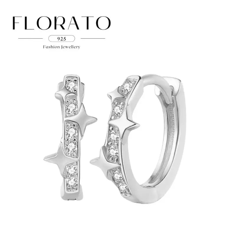925 Sterling Silver Needle Irregular White Zircon Hoop Earrings For Women Pearl Ear Buckles Vintage Luxury Crystal Jewelry Gifts