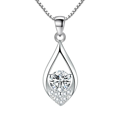 925 Sterling Silver Necklace for Women Simple Irregular Heart Moon Trendy Simple Geometric Handmade Chocker Fine Jewelry