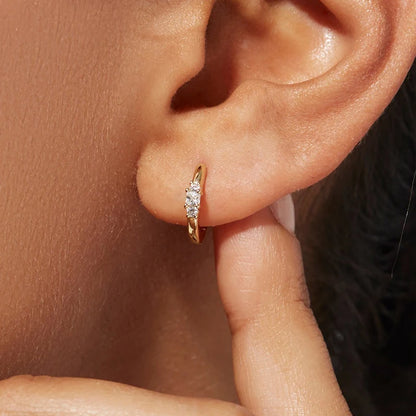 925 Sterling Silver Needle Irregular White Zircon Hoop Earrings For Women Pearl Ear Buckles Vintage Luxury Crystal Jewelry Gifts