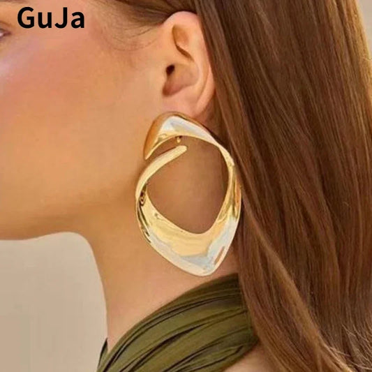 Modern Jewelry European and American Design Metal Geometric Irregular Earrings For Women Party Gifts Exaggerative Accessories