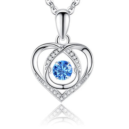 925 Sterling Silver Necklace for Women Simple Irregular Heart Moon Trendy Simple Geometric Handmade Chocker Fine Jewelry
