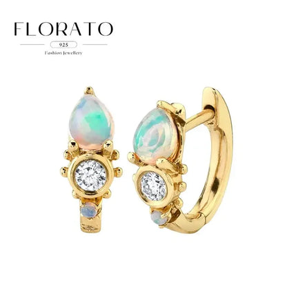 925 Sterling Silver Needle Irregular White Zircon Hoop Earrings For Women Pearl Ear Buckles Vintage Luxury Crystal Jewelry Gifts