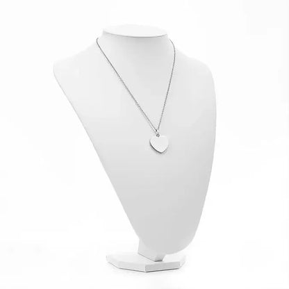 Fashionable Stainless Steel Mirror Surface Heart Shaped Necklace for Couples And Best Friends Unique Personality Jewelry Accesso